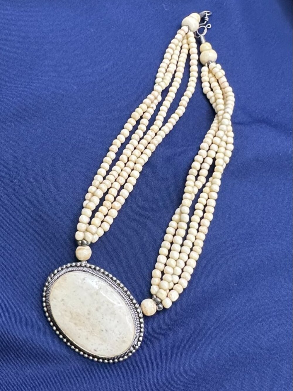 VTG Bone Multi-Strand BOHO Tribal Statement Necklace